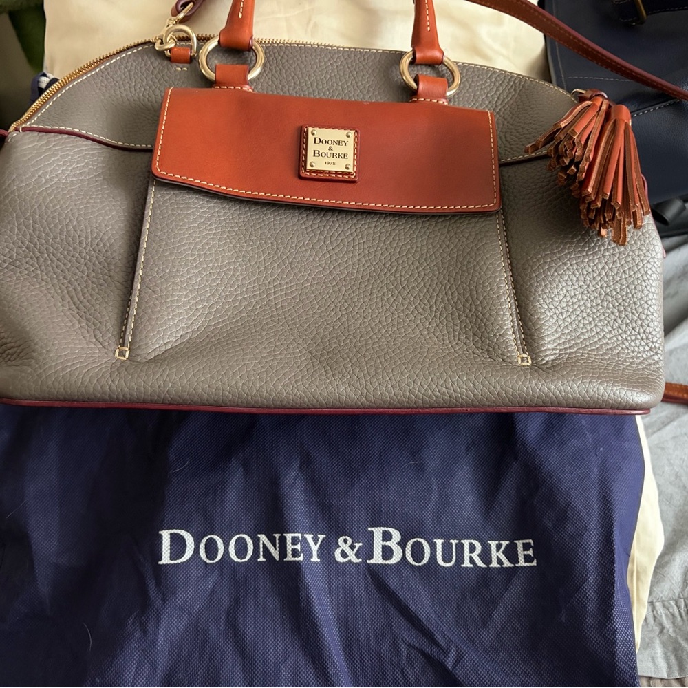 Dooney & Bourke Tan and Gray Satchel